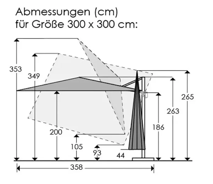 Pendelschirm »Rhodos Twist« – 300 x 300 cm | Quadratisch – Bild 13